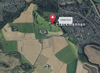 A screenshot from Grid Reference Finder showing a pin in the same location.